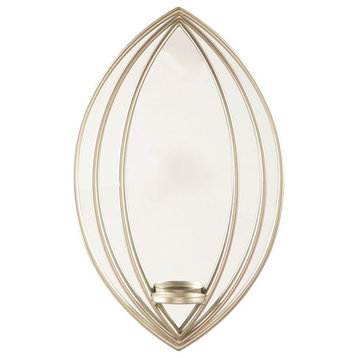 Ashley Donnica Metal and Mirrored Glass Wall Sconce Candle Holder