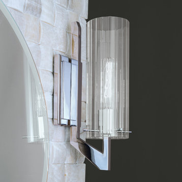 Faceted Sconce, Chrome With Clear Glass