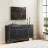 Mina Weathered Black and Brown Four Door Credenza With Three Drawers