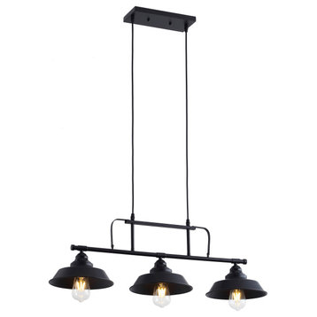 Industrial Black 3-Light Bell Shape Ceiling Pendant Lighting