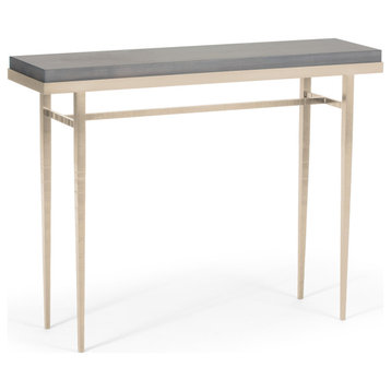 Wick 42" Console Table, Soft Gold Finish, Maple Grey Accents