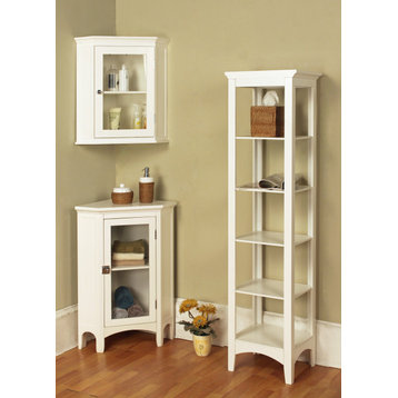 Wooden Bathroom 5-Tier Linen Storage Cabinet