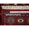 Hand Knotted Mori Bokara Deep Red Soft Wool Oriental Mat Rug, 2'x3'