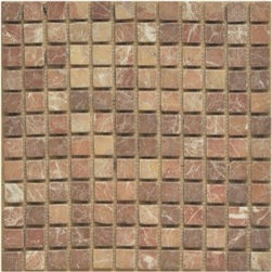 1x1 Rojo Alicante Marble Mosaic Tumbled - Home Accessories & Decor