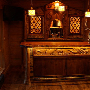 Rustic home bar room