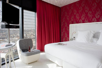 Inspiration for a contemporary bedroom remodel in New York