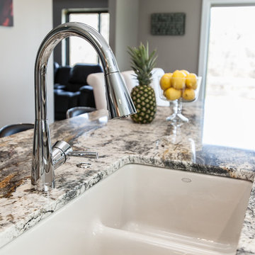 Fairfield - White Kitchen - Grey Island