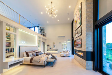 Bedroom - large contemporary bedroom idea in Other