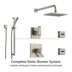Delta Arzo Collection Stainless Steel Finish Custom Shower System SS17T8692SS - Products