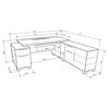 Ford Executive Modern L-Shaped Desk With Filing Cabinet and Return, Right Return