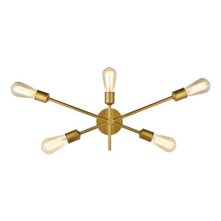 Axel 5-Light Wall Sconce, Brass - Transitional - Wall Sconces - by ...