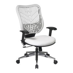 White Back and Vinyl Seat Executive Office Chair - Office Chairs