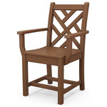 Polywood - Polywood Chippendale Dining Arm Chair, Teak - Create an outdoor dining and entertaining space that's as refined as it is relaxed with the 18th century-inspired design of the POLYWOOD Chippendale Dining Arm Chair. Built for comfort, style and durability, this stylish chair is constructed of solid POLYWOOD lumber that comes in a variety of attractive, fade-resistant colors. It's extremely easy to clean and maintain since it resists stains, corrosive substances, salt spray and other environmental stresses. And although it has the look and feel of painted wood furniture, you won't be bothered with the upkeep real wood requires. This eco-friendly chair won't splinter, crack, chip, peel or rot and it never needs to be painted, stained or waterproofed. You'll enjoy years of comfort and compliments on this quality-crafted chair that's made in the USA and backed by a 20-year warranty.