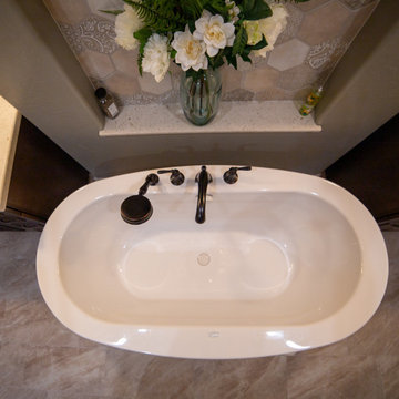 Tranquil Master Bathroom Remodel With Soaking Tub