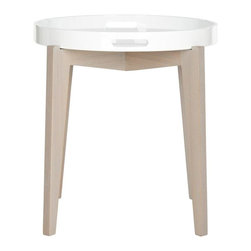 Ben White and Light Grey Side Table - Side Tables And End Tables