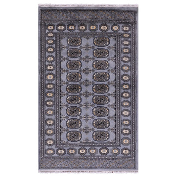 3' 1" X 4' 10" Hand-Knotted Silky Bokhara Wool Rug - Q21825