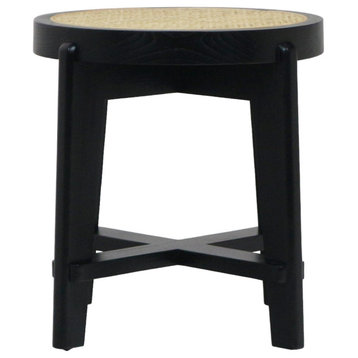 Pierre Jeanneret Stool or Side Table, Black Gloss