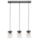 Toltec Lighting - Nouvelle 3-Light Cord Cluster Pendalier, Espresso/Square Clear Bubble - Enhance your space with the Nouvelle 3-Light Cord Cluster Pendalier. Installation is a breeze - simply connect it to a 120 volt power supply and enjoy. Achieve the perfect ambiance with its dimmable lighting feature (dimmer not included). This pendant is energy-efficient and LED-compatible, providing you with long-lasting illumination. It offers versatile lighting options, as it is compatible with standard medium base bulbs. The pendant's streamlined design, along with its durable glass shade, ensures even and delightful diffusion of light. Choose from multiple finish and color variations to find the perfect match for your decor.