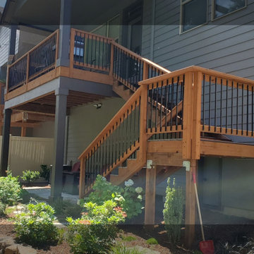 Second Story Back Deck With Newly Installed Stairs, Landing And Railing Project