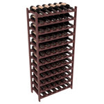 Wine Racks America - 72-Bottle Stackable Wine Rack, Ponderosa Pine, Walnut/Satin Finish - Four kits of wine racks for sale prices less than three of our18 bottle Stackables! This rack gives you the ability to store 6 full cases of wine in one spot. Strong wooden dowels allow you to add more units as you need them. These DIY wine racks are perfect for young collections and expert connoisseurs.