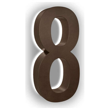 Address Numbers, 7-in. Durable ABS-Polymer, Bronze, 8