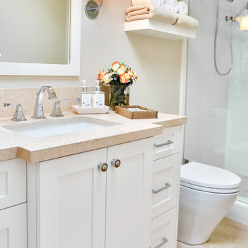 Custom bathroom vanities, coastal beach design white & cream handcrafted vanity