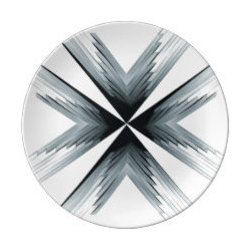 Blue Feather Flower Dinner Plate - Dinner Plates