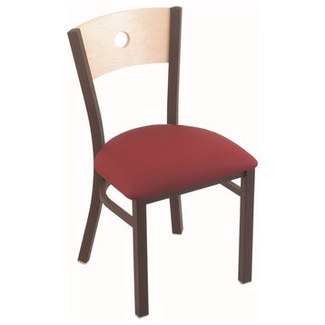 630 Voltaire 18" Chair, Bronze Finish, Allante Wine Seat, and Natural Maple Back