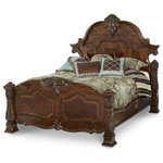 Michael Amini - Windsor Court Mansion Bed, Vintage Fruitwood, Cal King - Find the elegance of England with Windsor Court. Featuring rich carvings and gentle curves, this luxury collection fits comfortably in any home, making a grand traditional atmosphere possible for anyone.