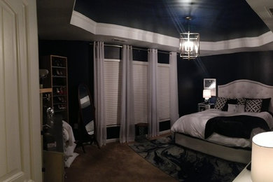 Navy and white bedroom