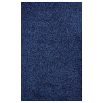 Enyssa Solid 5"x8" Shag Area Rug, Navy