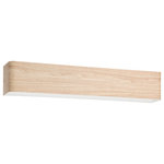 EGLO - Dublin 1-Light Integrated LED Bath/Vanity, Natural Wood Finish, White Diffuser - The DUBLIN Integrated LED bath light makes for a stunning feature in any decor.