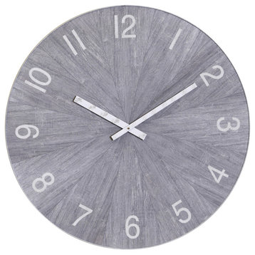 StyleCraft Metal And Wood Industrial Wall Clock With Chalk Gray Finish WC2188DS