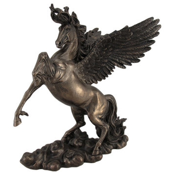 Bronzed Finish Winged Horse Pegasus Statue Amazing Detail