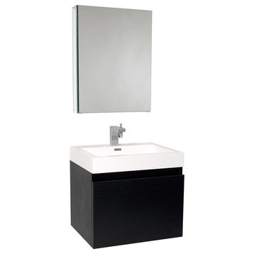 Fresca Nano 24" White Modern Bathroom Vanity With Cabinet
