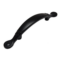Cosmas - Cosmas 9980AS Cabinet Pull, 3" Hole Centers, Set of 5, Flat Black - Cabinet And Drawer Handle Pulls