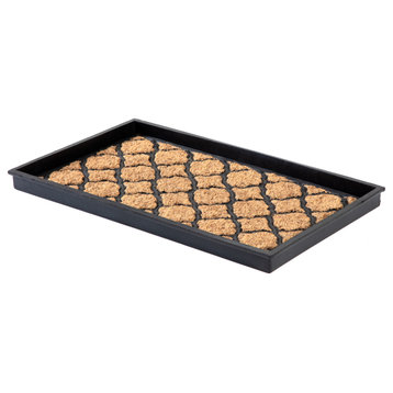 24.5"x14"x1.5" Rubber Boot Tray With Trellis Coir and Rubber Insert
