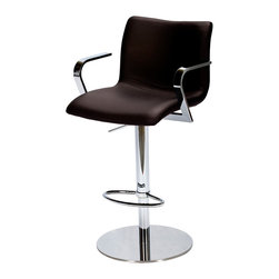 Marlon High Back Hydraulic Stool | Wenge - Bar Stools And Counter Stools