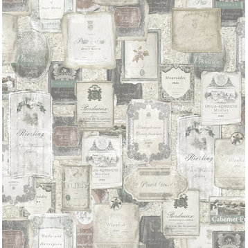 Vintage Wine Wallpaper in Aged Neutral MV81208 from Wallquest