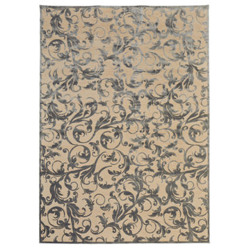 Weave & Wander Pellaro Rug, Cream/Silver, 2'2"x4'