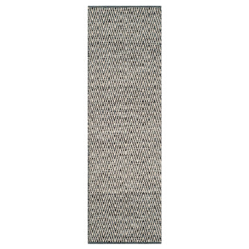 Safavieh Montauk Collection MTK411 Rug, Ivory/Dark Grey, 2'3" X 9'