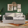 Brittany Daybed With Storage Drawers, Twin Size, Gray Linen