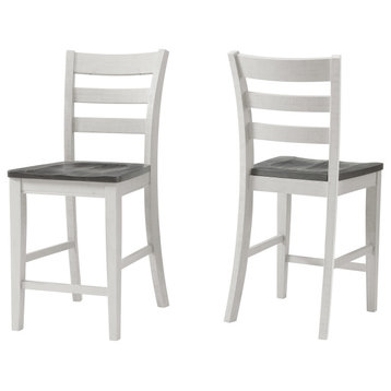 Monterey Counter-Height Dining Chairs, Set of 2, White and Gray Stain