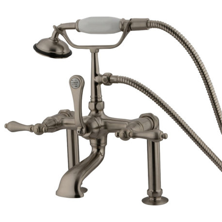 Kingston Brass 7" Deck Mount Clawfoot Tub Faucet, Brushed Nickel