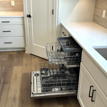 Shoji White and Rustic Beech Almond Kitchen Design