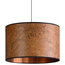 Medium Burl Wood Veneer Drum Lampshade, 60 cm