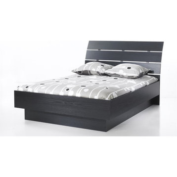 Tvilum Scottsdale Contemporary Wood Platform Full Bed in Black Woodgrain