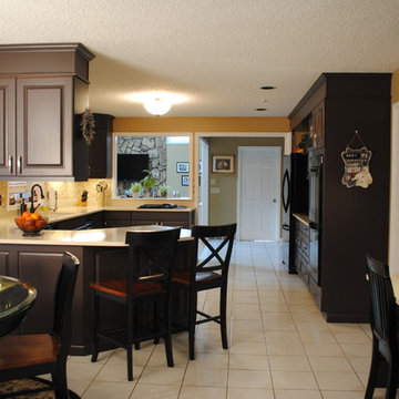 Golden Oak to Espresso Brown Cabinet