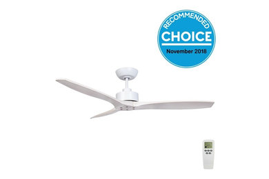 Fanco Wynd DC Ceiling Fan with Remote – White with Handcrafted Whitewash Blades