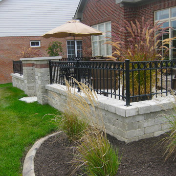 Outdoor Living Space with Hardscape and Brick